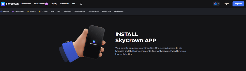 Sky Crown Casino Mobile Version