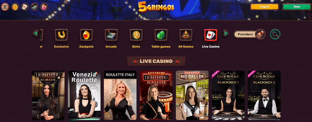 5 Gringos Live Casino