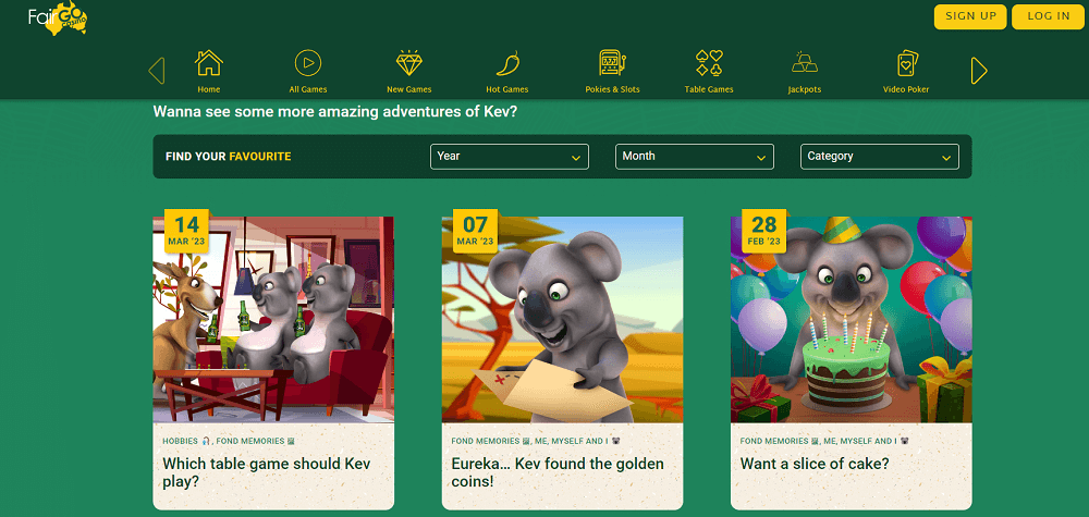 Fair Go Casino Website Design