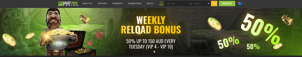Reload Bonus in FastPay Casino
